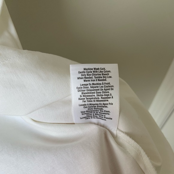 DKNYC white short-sleeved button-down blouse (size 10) - Picture 5 of 5
